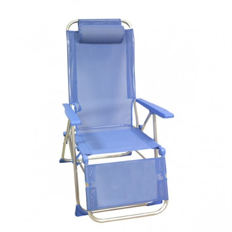  FAUTEUIL RELAX 5 POSITIONS ALU TEXTILENE