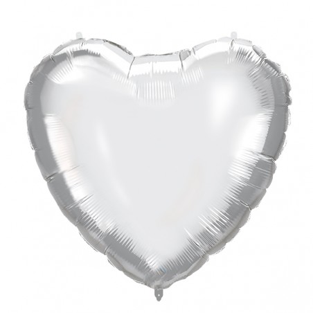  BALLON FOIL 46 CM COEUR ARGENT