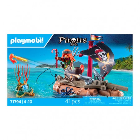  PIRATE AVEC RADEAU  ET TRESOR