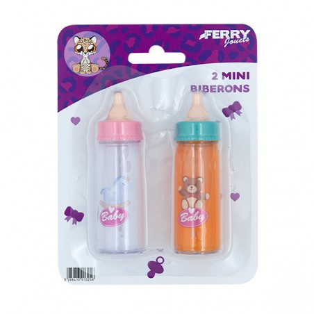  2 MINI BIBERONS LAIT/ORANGE