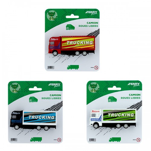  CAMION EN METAL ROUES LIBRES