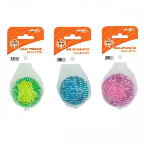  BALLE MONSTRE PAILLETEE D.6CM