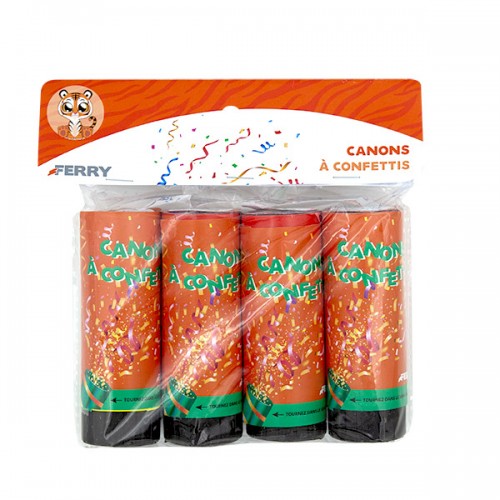  4 CANONS A CONFETTIS 10CM