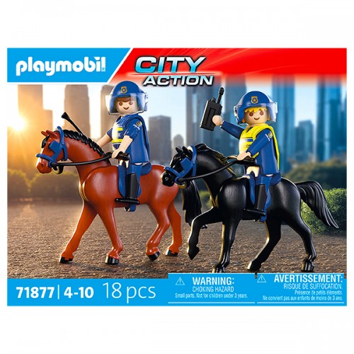  2 POLICIERS ET LEURS CHEVAUX