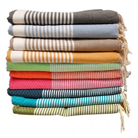 FOUTA PLATE BICOLORE 200 X 200  